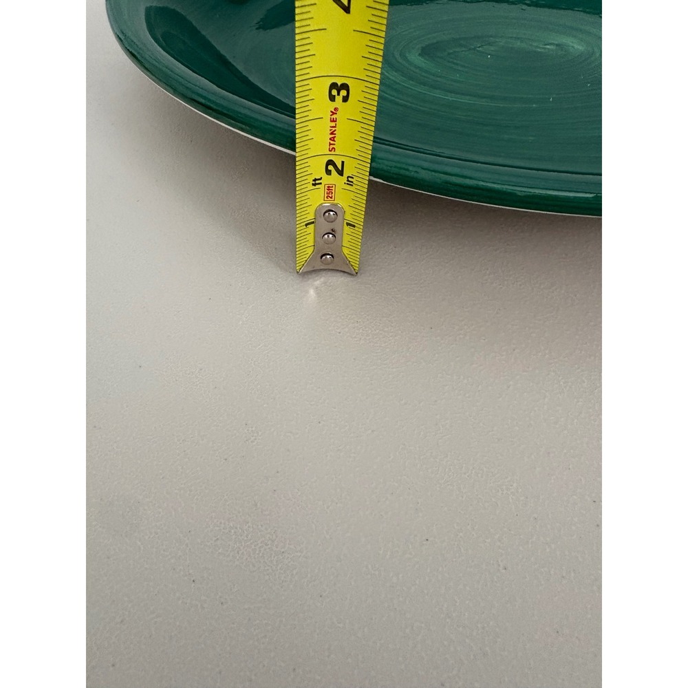 Furio Made in Italy Large Green Glazed Pottery Serving Platter Plate Oval‎ - Picture 6 of 8